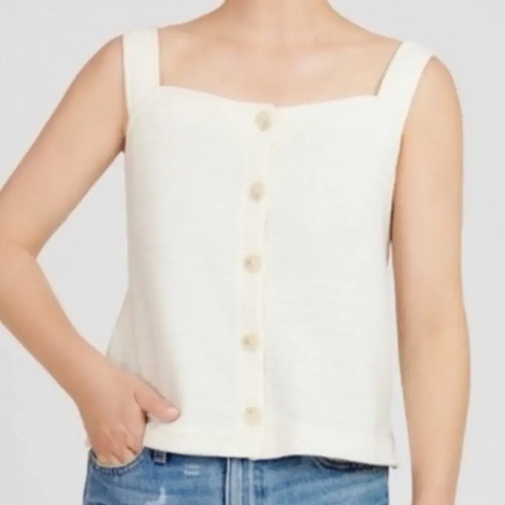 J. Crew Off White Textured Tank Size Small